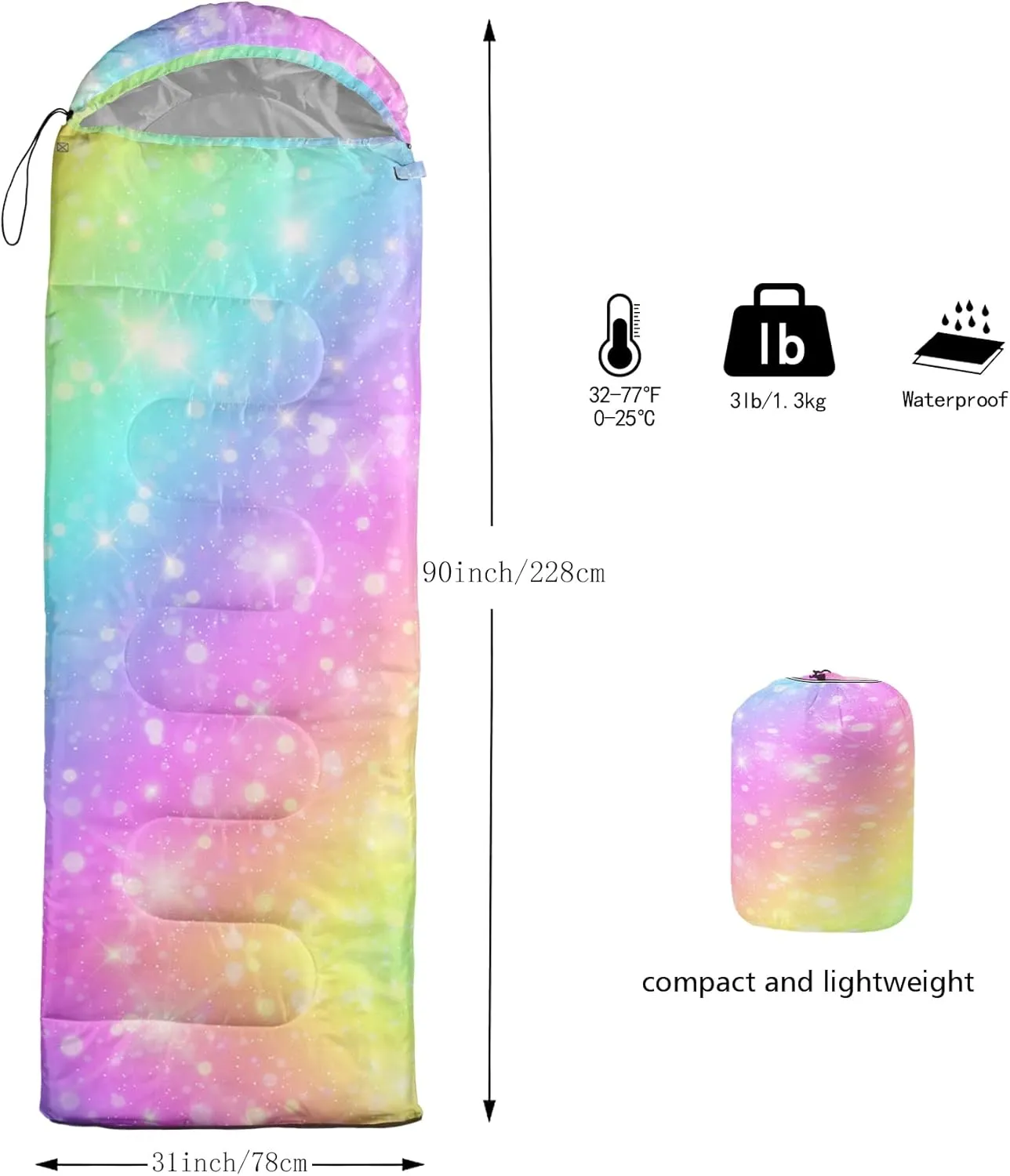 Camping Sleeping Bags,3 Season Warm & Cool Weather,Lightweight,Waterproof Sleeping Bags for Adults & Kids,Traveling,and Outdoors,Camping Gear Equipment