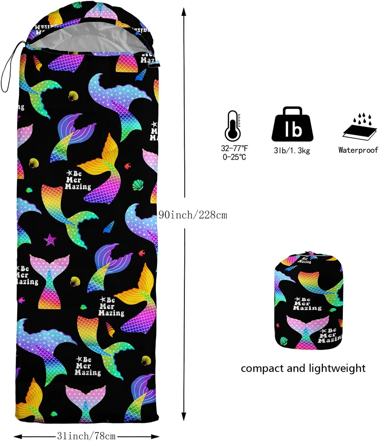 Camping Sleeping Bags,3 Season Warm & Cool Weather,Lightweight,Waterproof Sleeping Bags for Adults & Kids,Traveling,and Outdoors,Camping Gear Equipment
