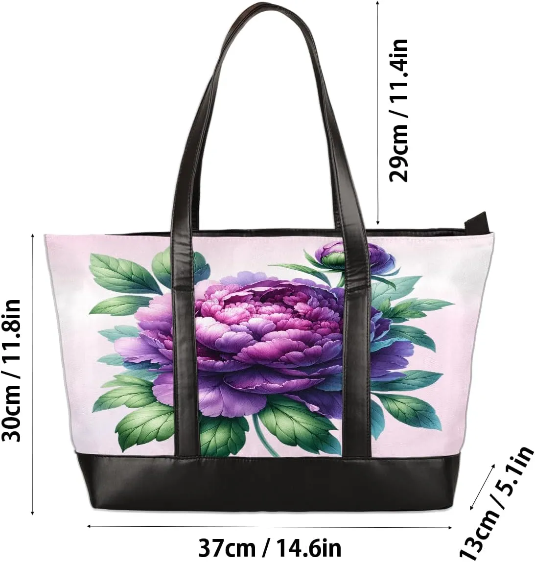 Canvas Laptop Tote Bag for Women Art Autism Word 15.6 Inch Large Capacity Computer Bag