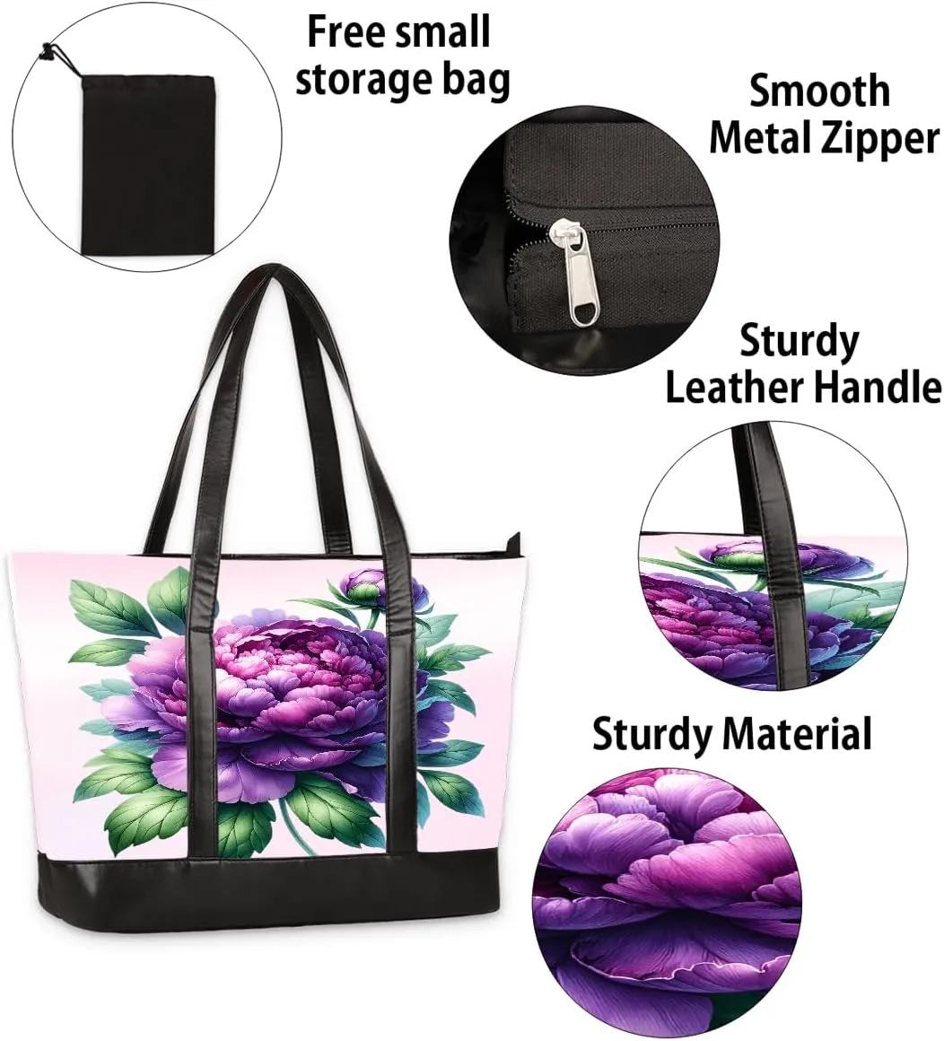 Canvas Laptop Tote Bag for Women Art Autism Word 15.6 Inch Large Capacity Computer Bag