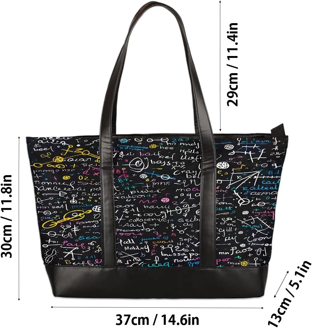 Canvas Laptop Tote Bag for Women Cherry Blossom Pink Blue 15.6 Inch Large Capacity Computer Bag