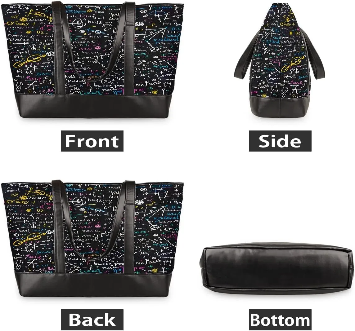 Canvas Laptop Tote Bag for Women Cherry Blossom Pink Blue 15.6 Inch Large Capacity Computer Bag