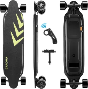 Caroma 1200W/350W Electric Skateboards with Remote, 28/12.4 MPH Top Speed, 16 Miles Range, 330 lbs Max Load, 12 Months Warranty, Electric Longboard for Adults Teens