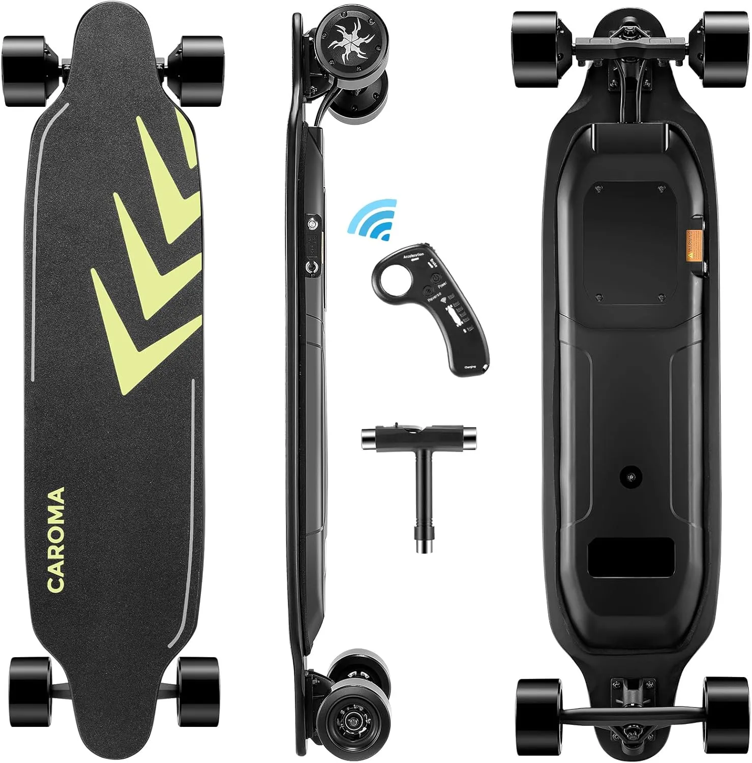Caroma 1200W/350W Electric Skateboards with Remote, 28/12.4 MPH Top Speed, 16 Miles Range, 330 lbs Max Load, 12 Months Warranty, Electric Longboard for Adults Teens
