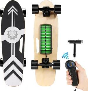 Caroma Electric Skateboard with Remote, 350W Electric Longboard for Kids Adults, 12.4MPH Top Speed, 8 Miles Range, 7 Layers Maple, 3 Speed Gears Adjustable for Beginners and Experts