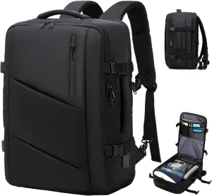 Carry on Travel Backpack for Men Women, Extra Large 50L Flight Approved Expandable Suitcase With USB/Type-C Charging Port, Victoriatourist Water Resistant Luggage Daypack Business Weekender Bag, Black