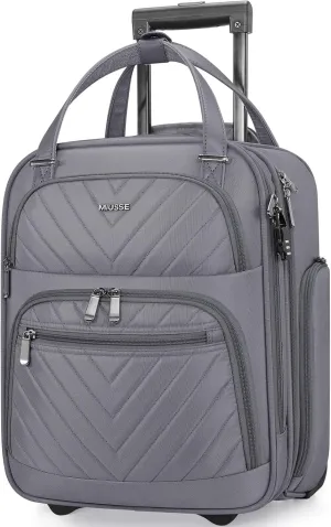 Carry-on Underseat 16-inch Luggage with Wheels, Softside Rolling Carry-on, Lightweight Travel Suitcase for Men Women, Personal Item Rolling Travel Bag