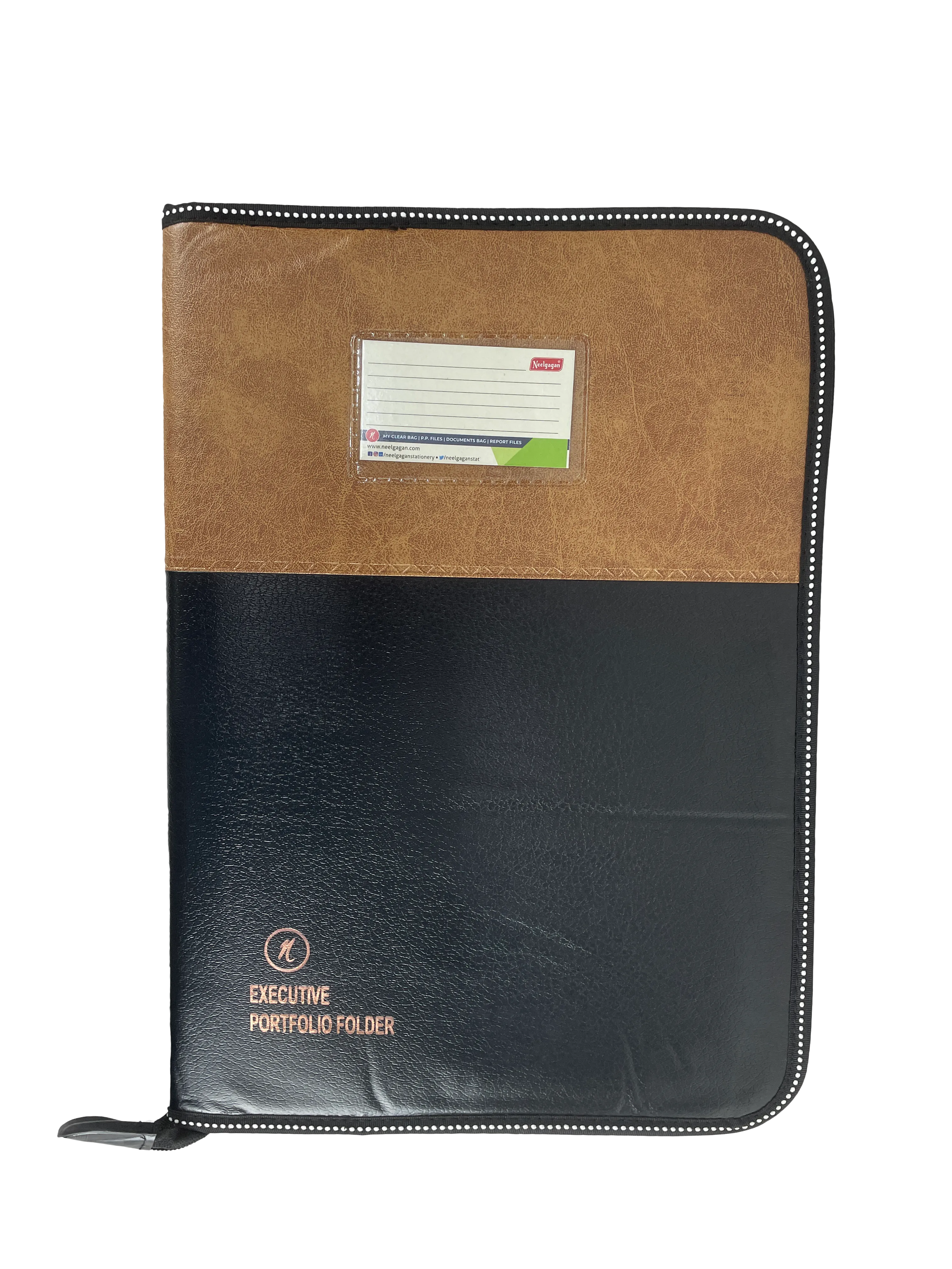 CB - 830 (Chain bag) Executive Portfolio Folder - with 20 Pockets  B4 (Leaves) - (Size : 38cm x 26.5cm)