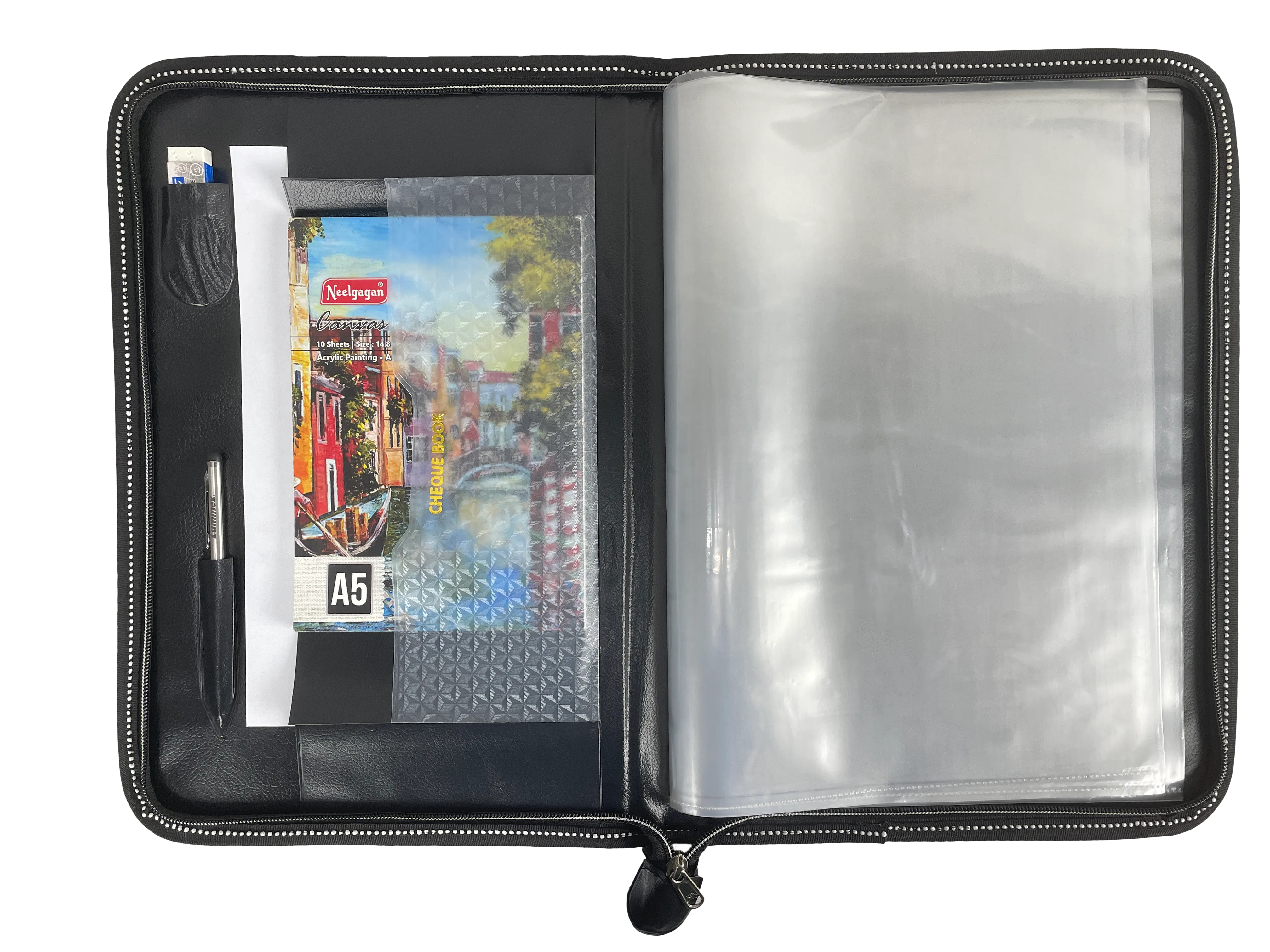 CB - 830 (Chain bag) Executive Portfolio Folder - with 20 Pockets  B4 (Leaves) - (Size : 38cm x 26.5cm)