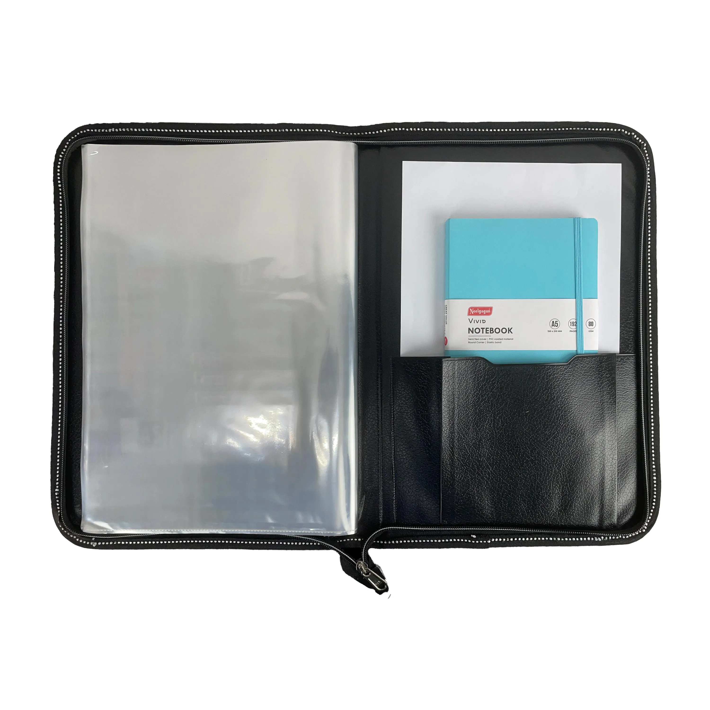 CB - 860 (Chain bag) Executive Portfolio Folder - with 20 Pockets (Leaves) - (Size : 38cm x 26.5cm)