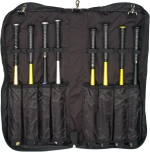 Champion Sports Folding Zippered Nylon Bat Portfolio with Hanging Hook - Holds 8 Bats
