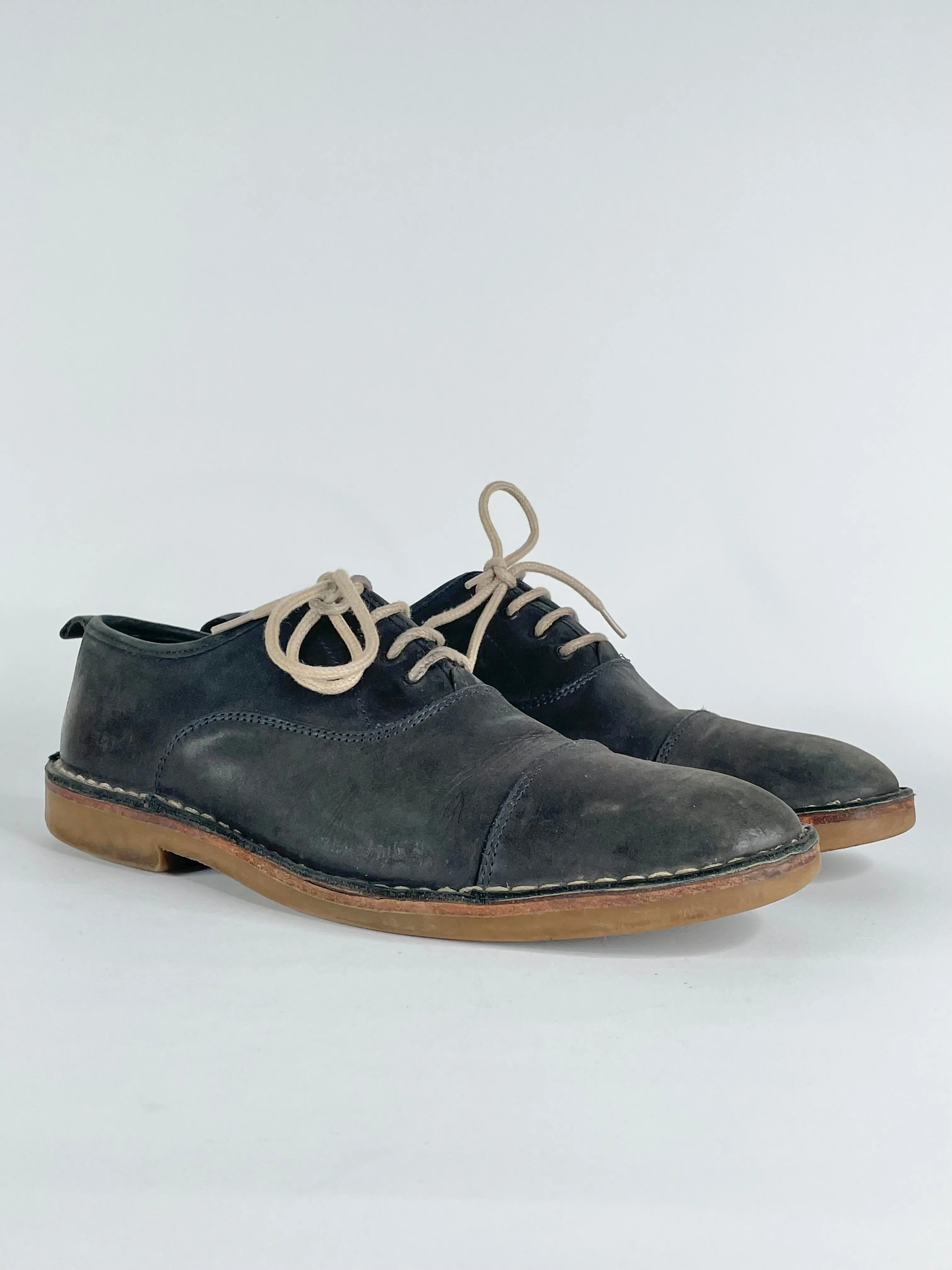 Charles Tyrwhitt Navy Blue Leather Lace Ups - 9.5