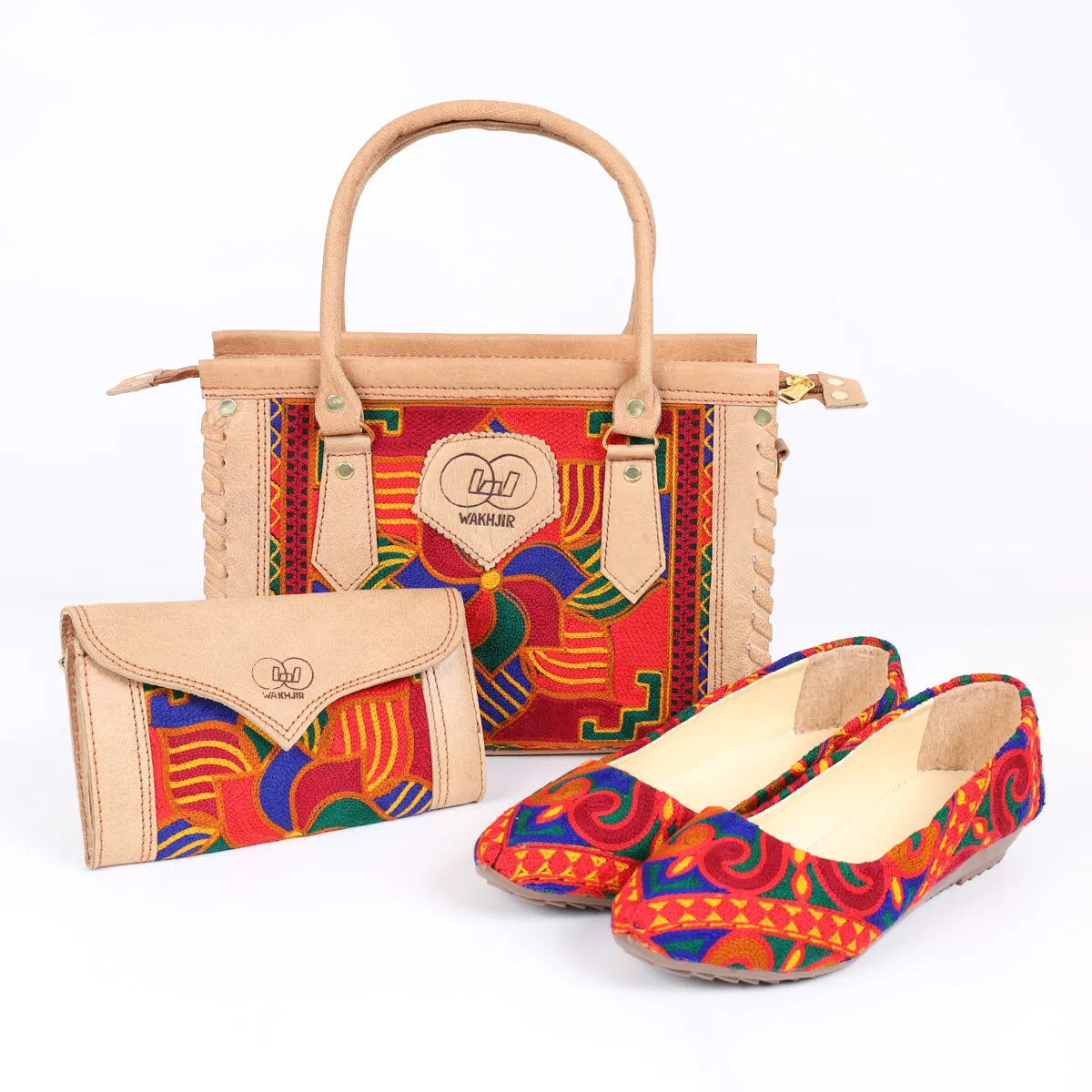 Chic Matching Bags and Shoes | Stylish Tote Bag with Clutch Purse and Ballet Shoes Nk-172