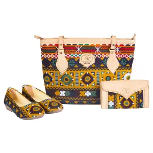 Chic Matching Bags and Shoes | Stylish Tote Bag with Clutch Purse and Ballet Shoes Nk-188