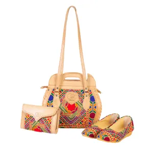 Chic Matching Bags and Shoes | Stylish Tote Bag with Clutch Purse and Ballet Shoes Nk-192