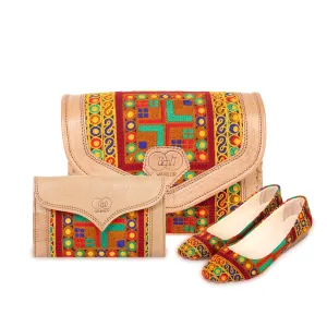 Chic Matching Bags and Shoes | Stylish Tote Bag with Clutch Purse and Ballet Shoes Nk-196