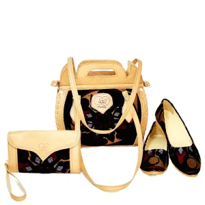 Chic Matching Bags and Shoes | Stylish Tote Bag with Clutch Purse and Ballet Shoes Nk-212