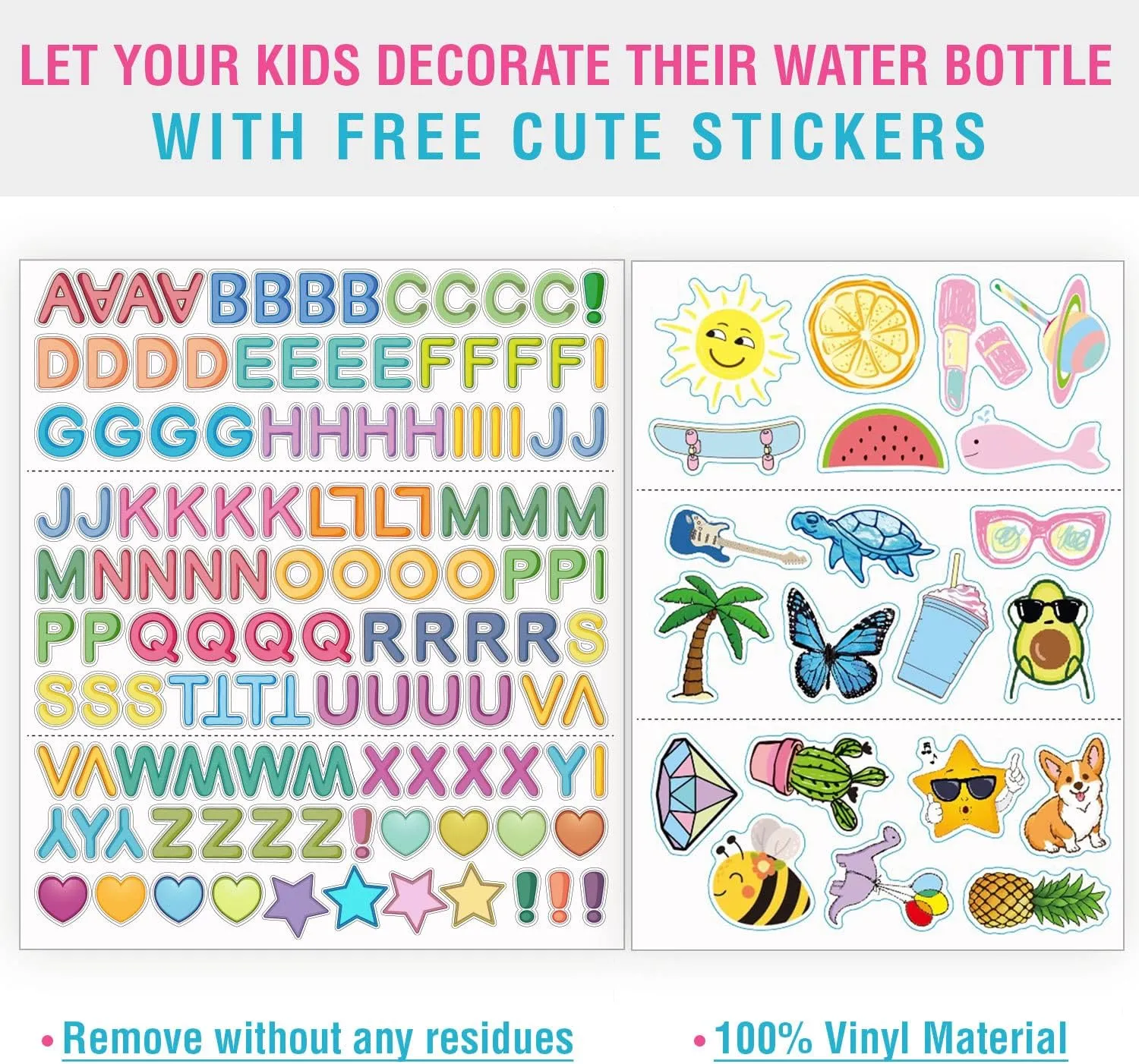 CHILLOUT LIFE 12 oz Kids Insulated Water Bottle for School with Straw Lid Leakproof and Cute Waterproof Stickers, Personalized Stainless Steel Thermos Flask Metal Water Bottle, Pink Unicorn