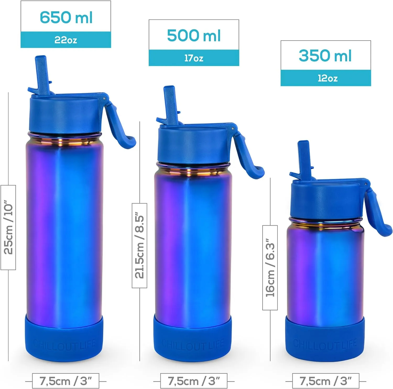CHILLOUT LIFE 12 oz Kids Insulated Water Bottle for School with Straw Lid Leakproof and Cute Waterproof Stickers, Personalized Stainless Steel Thermos Flask Metal Water Bottle, Pink Unicorn