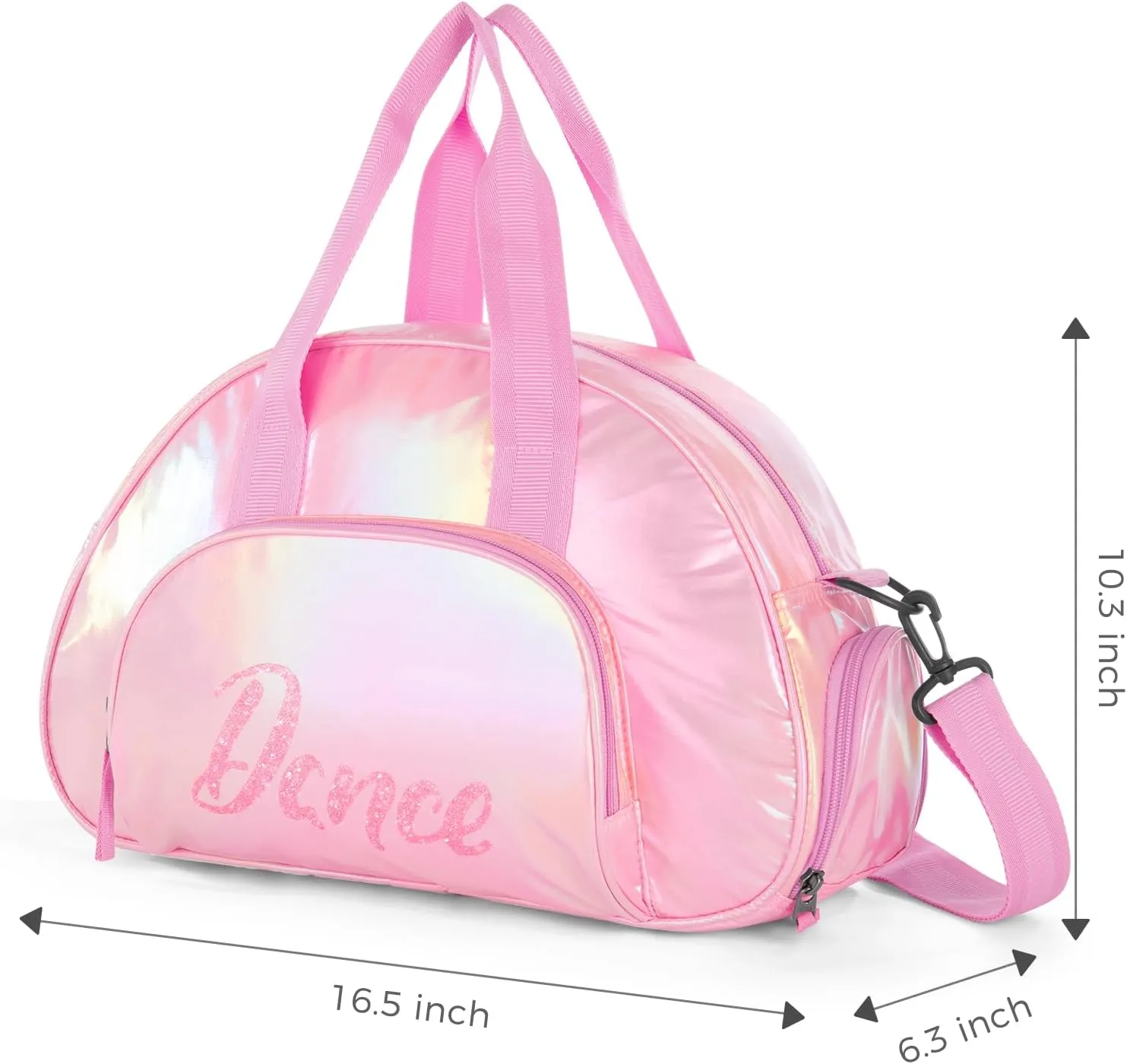 Choco Mocha Dance Bag for Toddler Girls Ballet Bags for Girls 4-6 6-8 With Shoe Compartment, Dazzle Pink