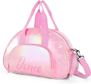 Choco Mocha Dance Bag for Toddler Girls Ballet Bags for Girls 4-6 6-8 With Shoe Compartment, Dazzle Pink