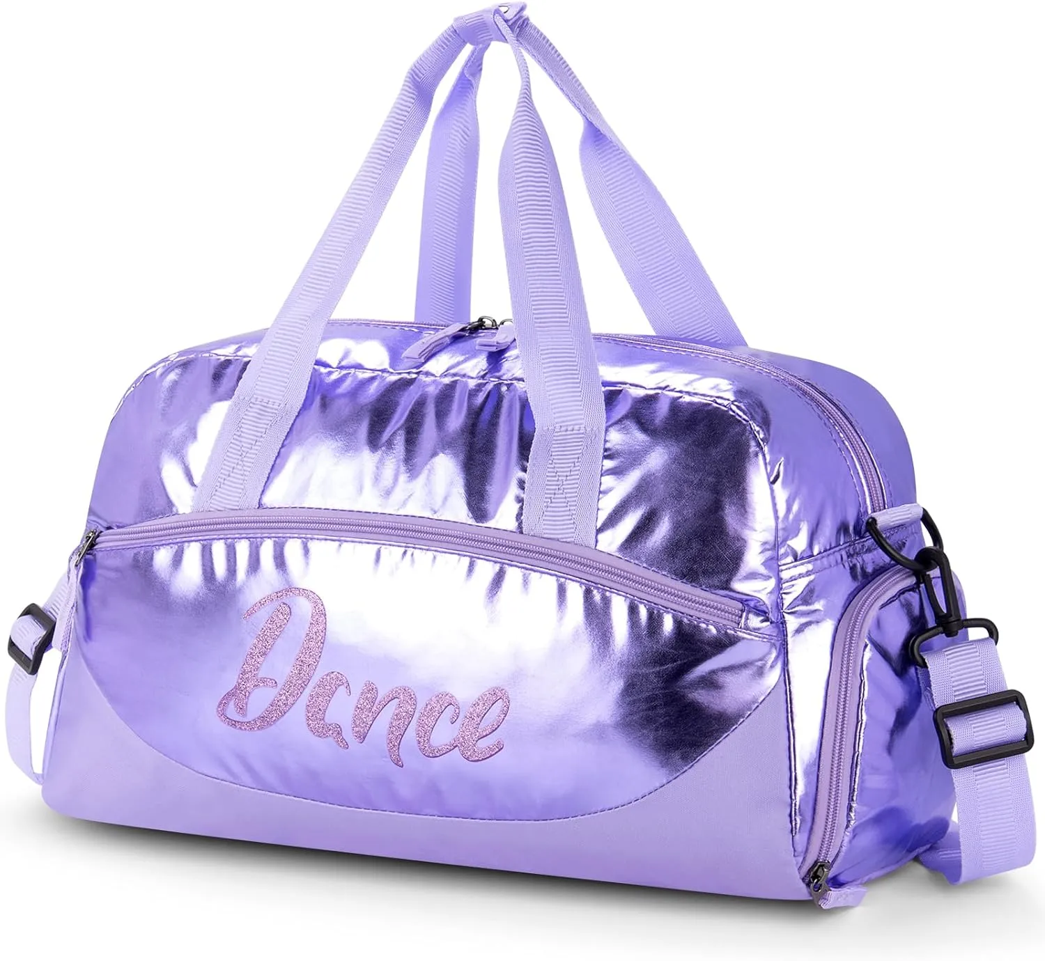 Choco Mocha Dance Bag for Toddler Girls Ballet Bags for Girls 4-6 6-8 With Shoe Compartment, Gray Violet