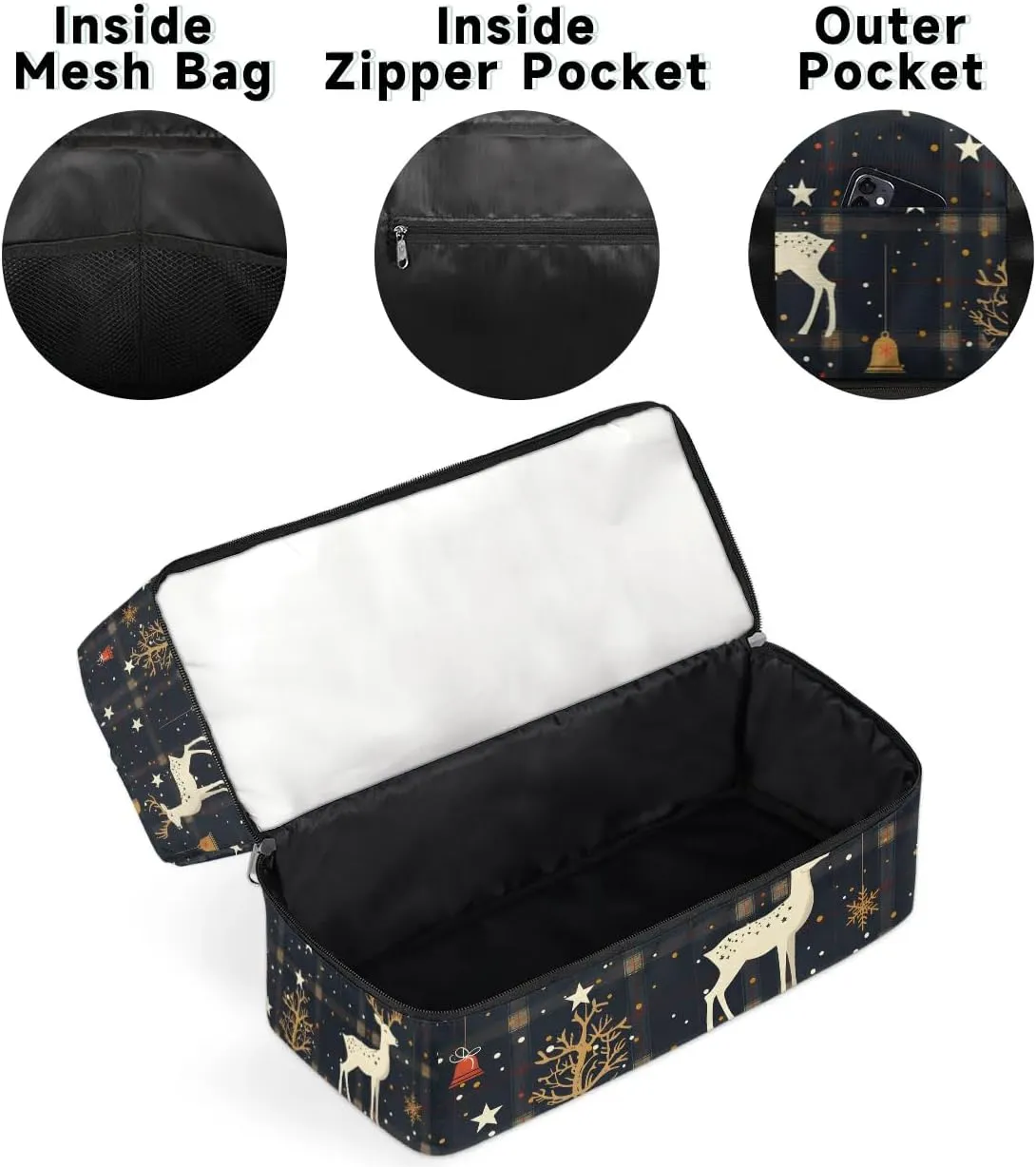 Christmas Bell Deer Travel Duffel Bag Dry Wet Separated Sports Tote Travel Duffle Bag Gym Workout Bag Women Travel Duffel Bag for Women, Travel, Gym, Work