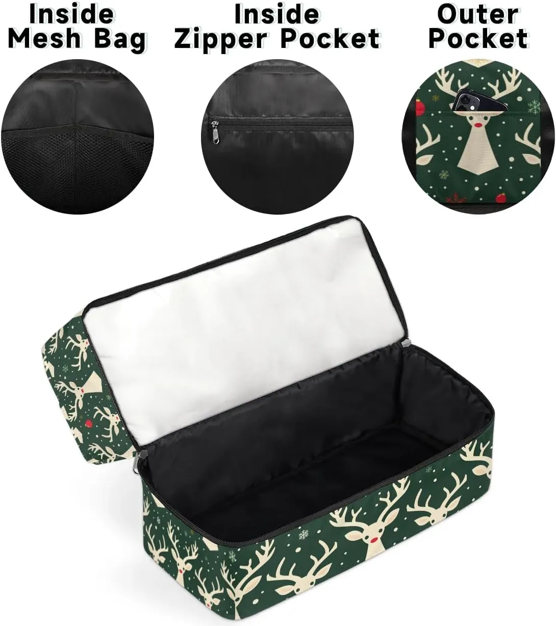 Christmas Deer Prints Travel Duffel Bag Dry Wet Separated Sports Tote Travel Duffle Bag Gym Workout Bag Women Travel Duffel Bag for Women, Travel, Gym, Work