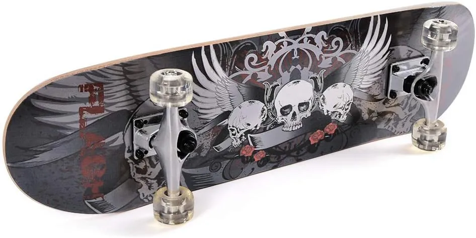 ChromeWheels 31 inch Skateboard Double Kick Skate Board Cruiser Longboard 8 Layer Maple Deck Skateboards for Kids and Beginners