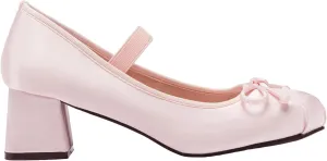 CIDER Bow Decor Satin Heeled Mary Jane Shoes