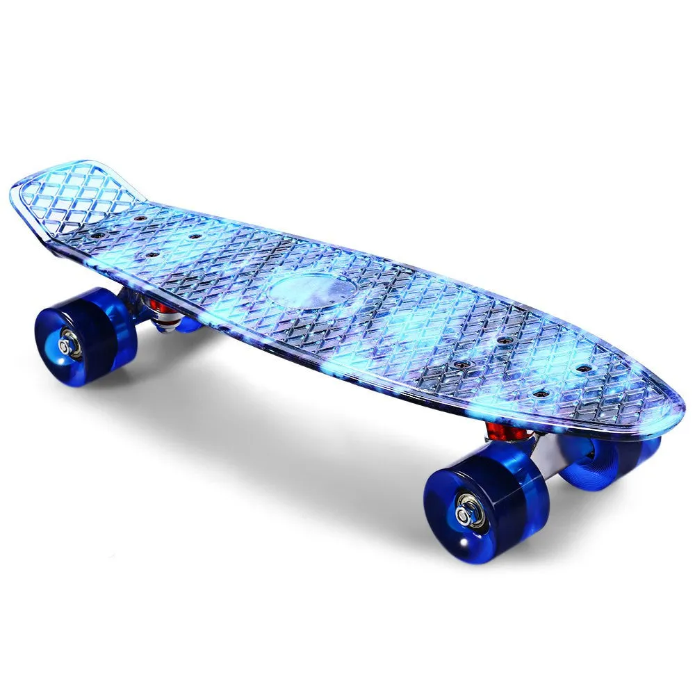 CL-94 22 Inch Blue Starry Sky Pattern Retro Skateboard Complete Dragon Longboard Sport Skate Board Four-Wheel Street Skateboard