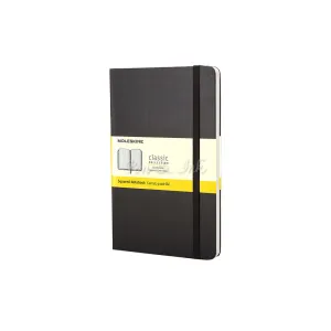 Classic Hard Cover Pocket Squared Black Notebook