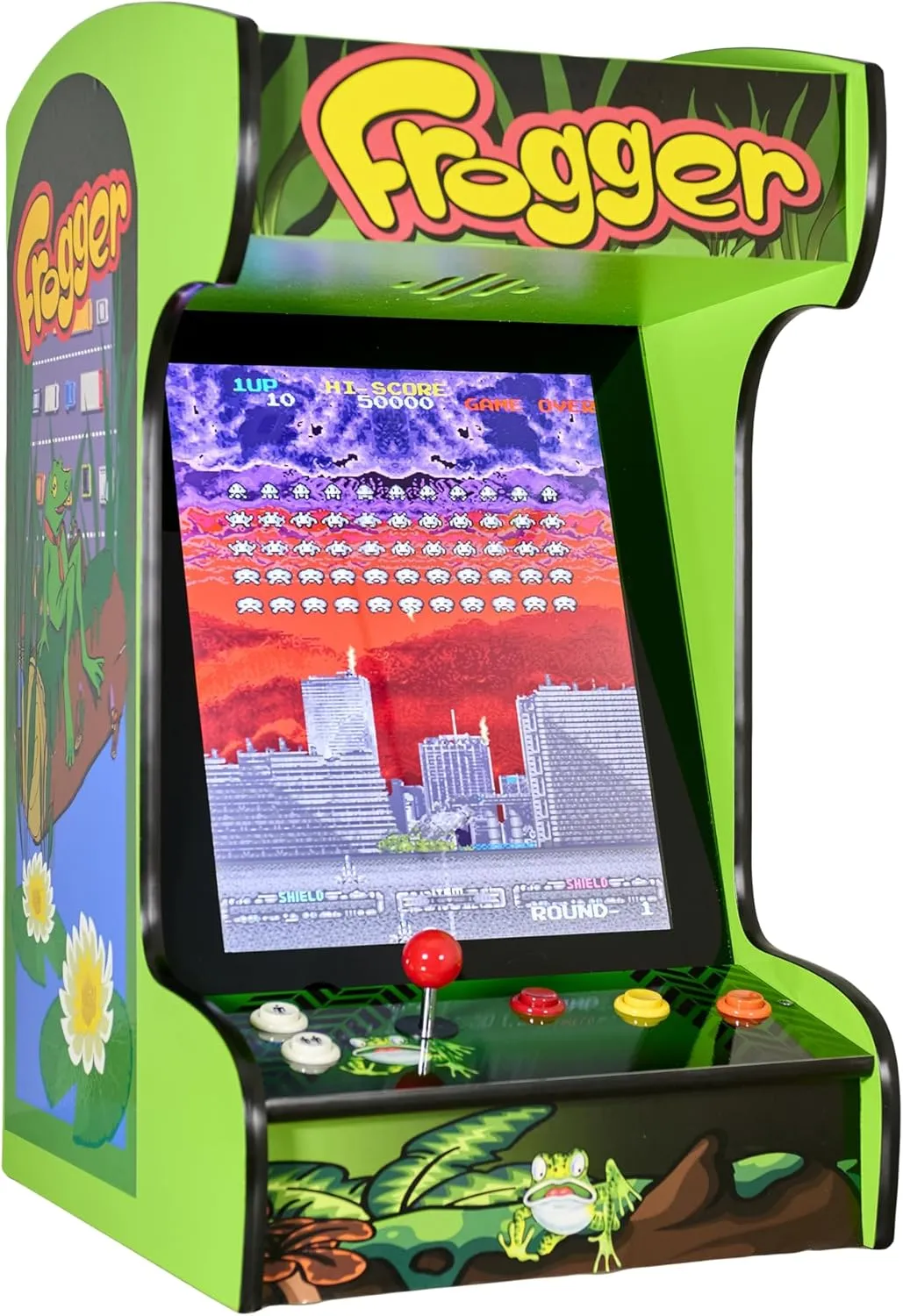 Classic Home Arcade Machine - Tabletop and Bartop - 412 Retro Games - Full Size LCD Screen, Buttons and Joystick (Green)