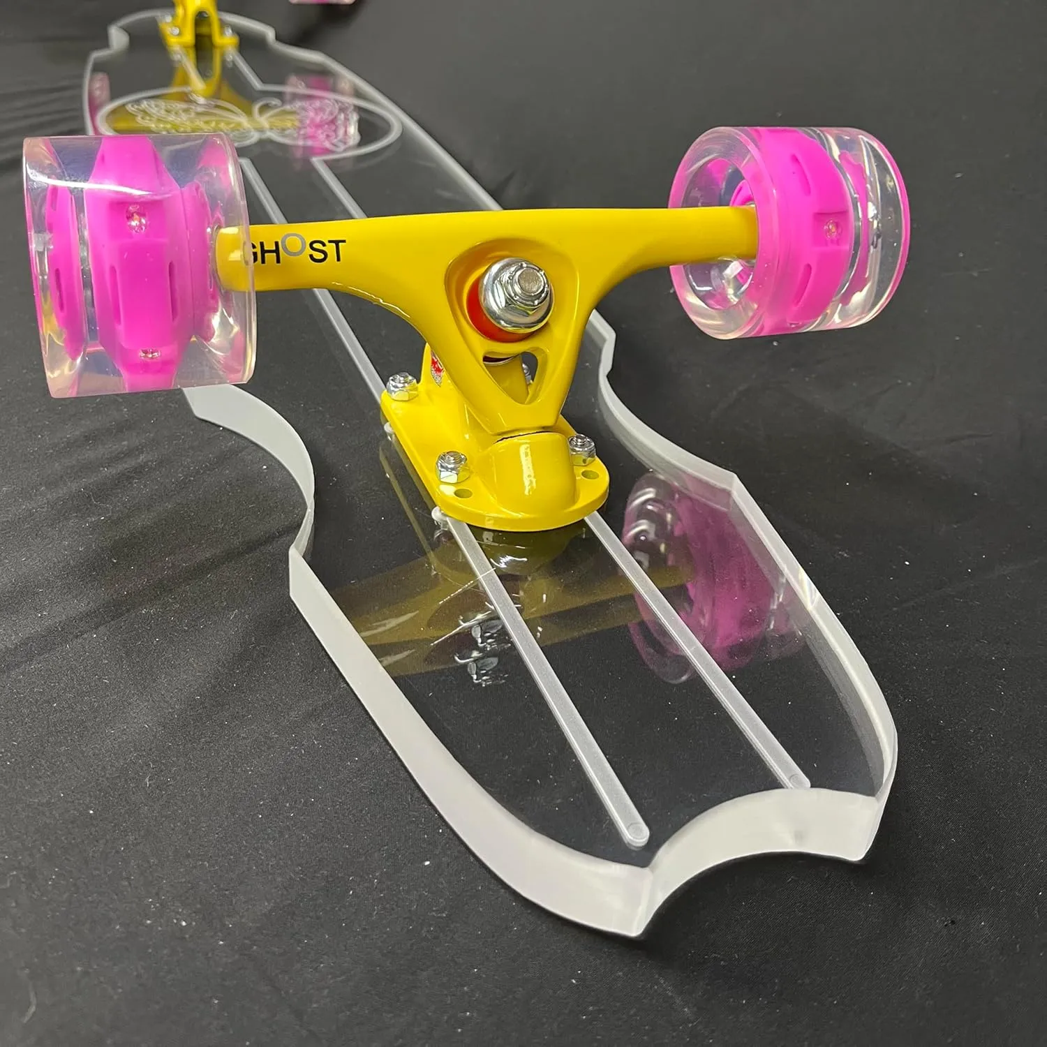 Clear Acrylic Longboards with Light up LED Wheels. Non-Slippery, Super Durable. 40" Longboard Skateboard Great for Beginners to Experts. Easy to Ride, 9" Wide.