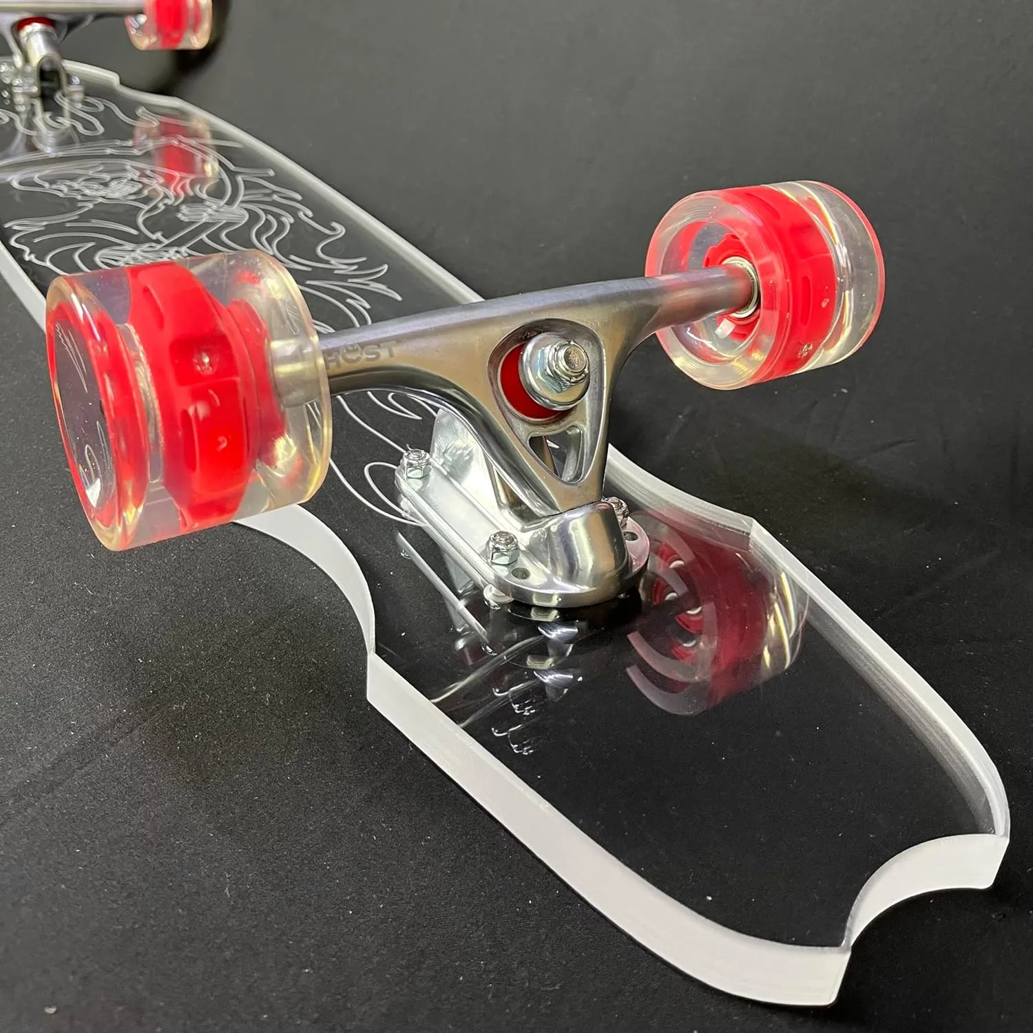 Clear Acrylic Longboards with Light up LED Wheels. Non-Slippery, Super Durable. 40" Longboard Skateboard Great for Beginners to Experts. Easy to Ride, 9" Wide.