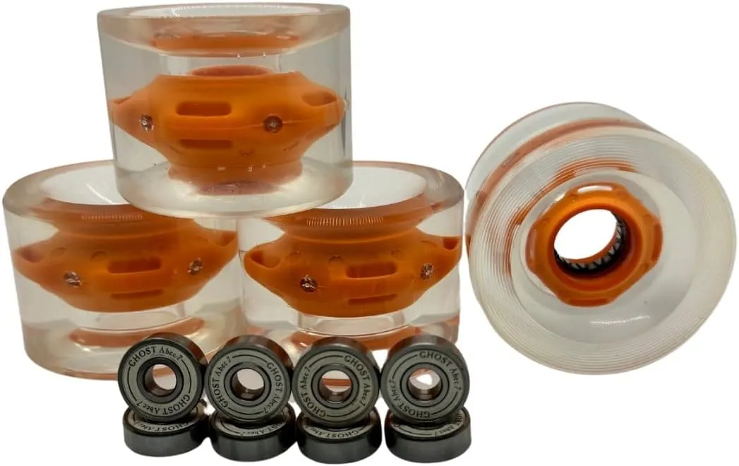 Clear Acrylic Longboards with Light up LED Wheels. Non-Slippery, Super Durable. 40" Longboard Skateboard Great for Beginners to Experts. Easy to Ride, 9" Wide.