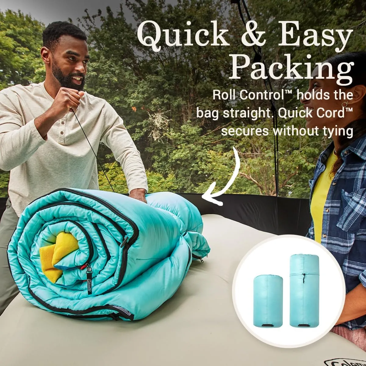 Coleman Flatlands Sleeping Bag, Made from 100% Recycled Material, Cool Weather Adult Sleep Sack