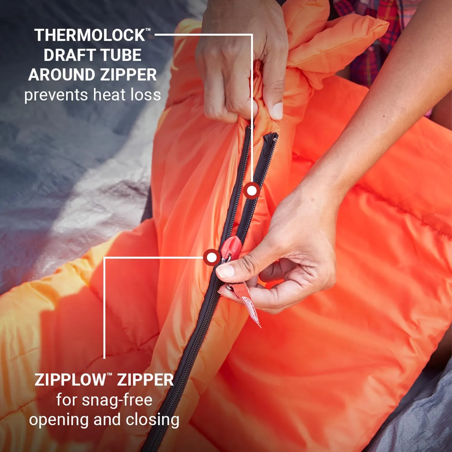 Coleman Kompact Cool-Weather Sleeping Bag, 20°F/30°F/40°F Adult Sleeping Bag with Heat Retention, Stuff Sack, & Snag-Free Zipper