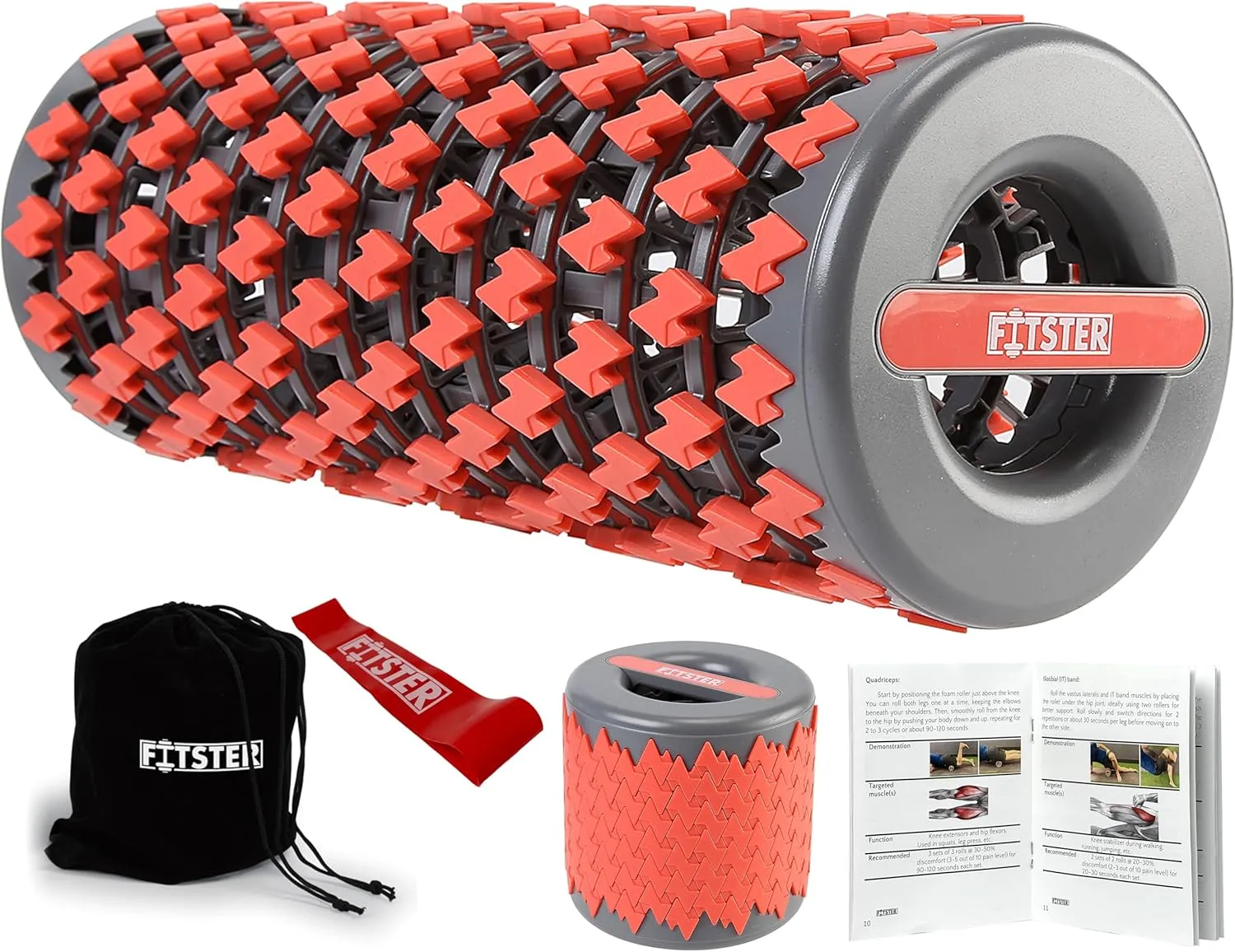 Collapsible Foam Roller for Exercise and Recovery (13 Inches), Easily Portable at 5.5 inches (Red)