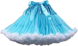 Colyanda Womens 3-Layered Pleated Tulle Petticoat Tutu Puffy Party Cosplay Skirt