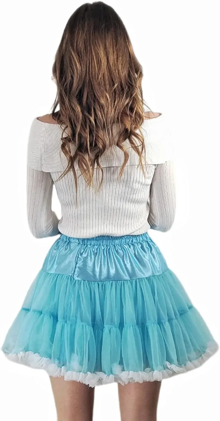 Colyanda Womens 3-Layered Pleated Tulle Petticoat Tutu Puffy Party Cosplay Skirt