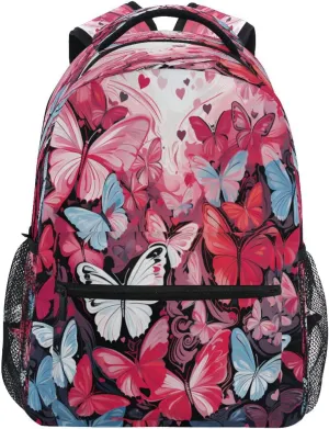 Cool Backpacks for Teens Boys Girls Fashion School Bag with Chest Strap for College Work Aesthetic Butterfly Cute