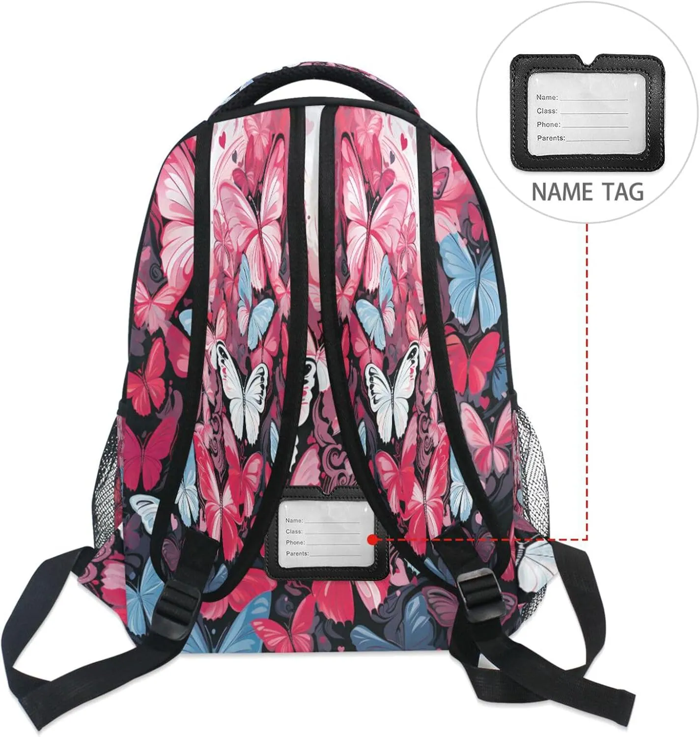 Cool Backpacks for Teens Boys Girls Fashion School Bag with Chest Strap for College Work Aesthetic Butterfly Cute