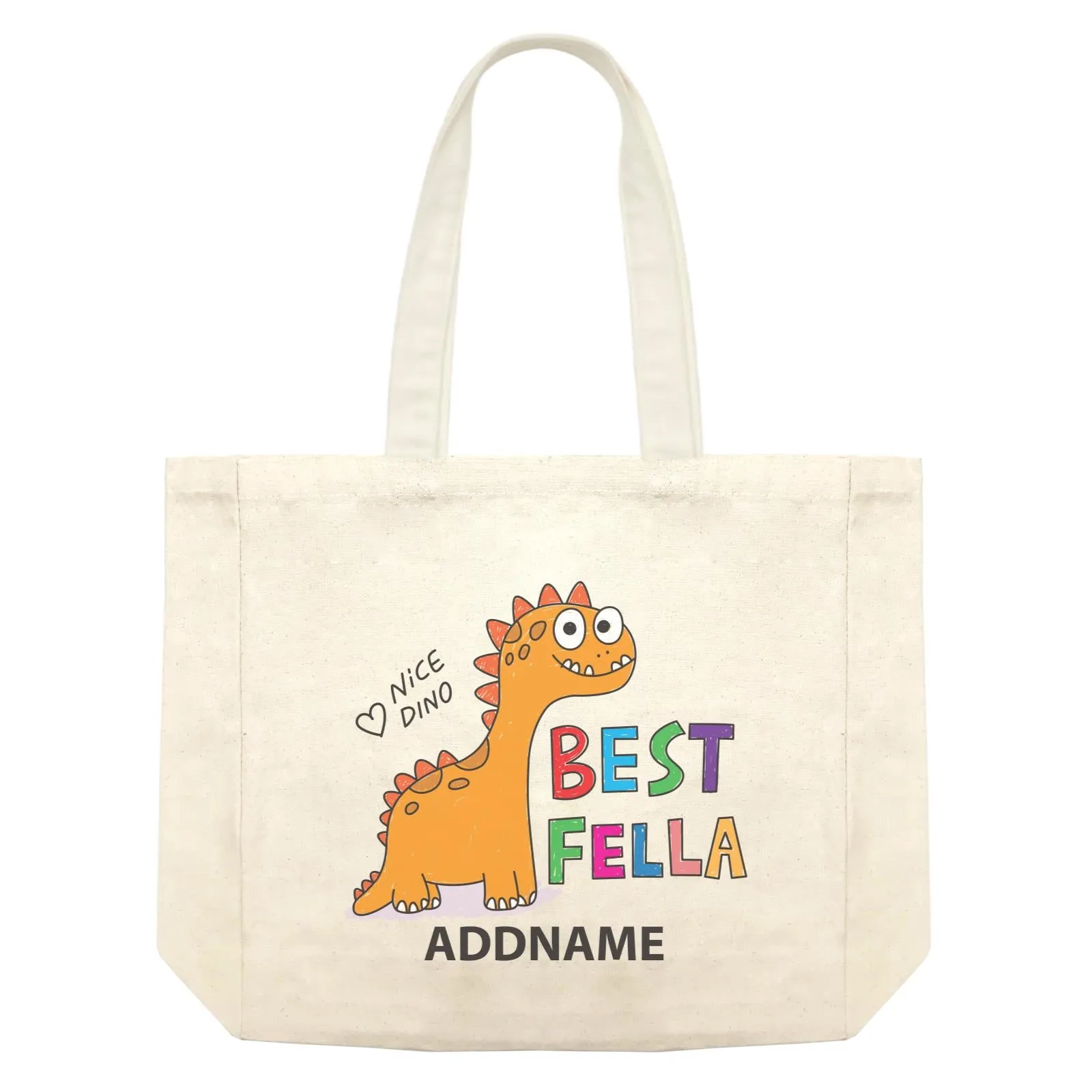 Cool Cute Dinosaur Best Fella Nice Dino Addname Shopping Bag