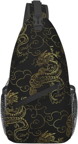 Cool Dragon Crossbody Sling Backpack Sling Bag Travel Hiking Chest Bag Dragon Daypack for Men Women