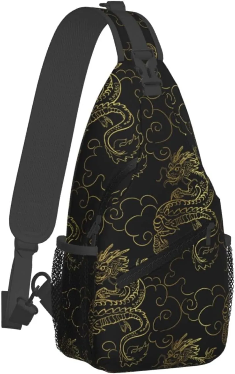 Cool Dragon Crossbody Sling Backpack Sling Bag Travel Hiking Chest Bag Dragon Daypack for Men Women
