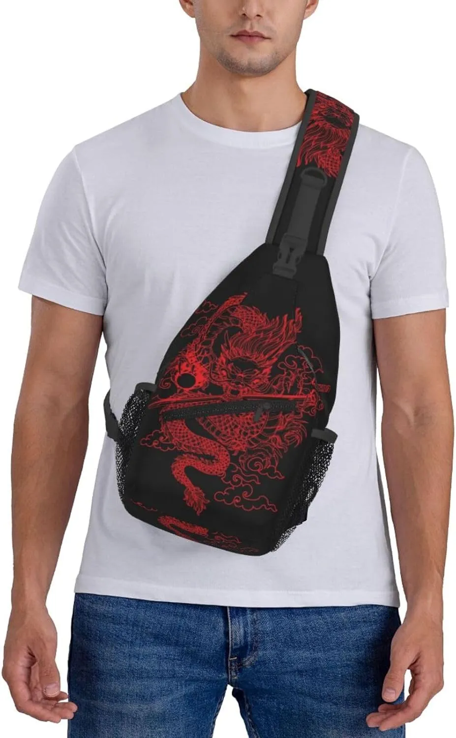 Cool Dragon Crossbody Sling Backpack Sling Bag Travel Hiking Chest Bag Dragon Daypack for Men Women