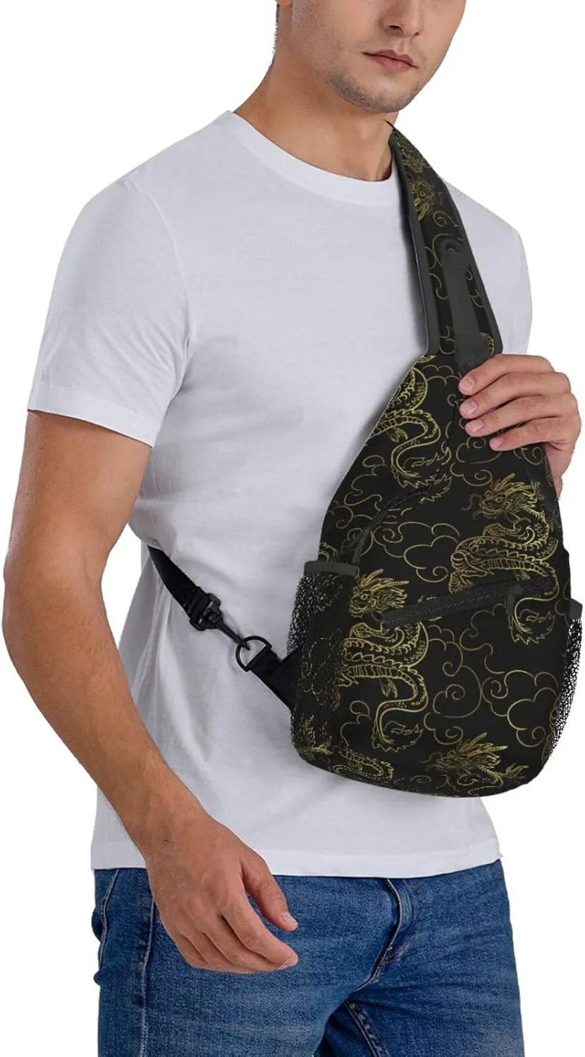 Cool Dragon Crossbody Sling Backpack Sling Bag Travel Hiking Chest Bag Dragon Daypack for Men Women