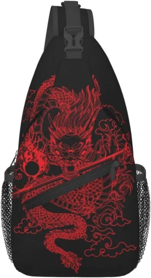 Cool Dragon Crossbody Sling Backpack Sling Bag Travel Hiking Chest Bag Dragon Daypack for Men Women