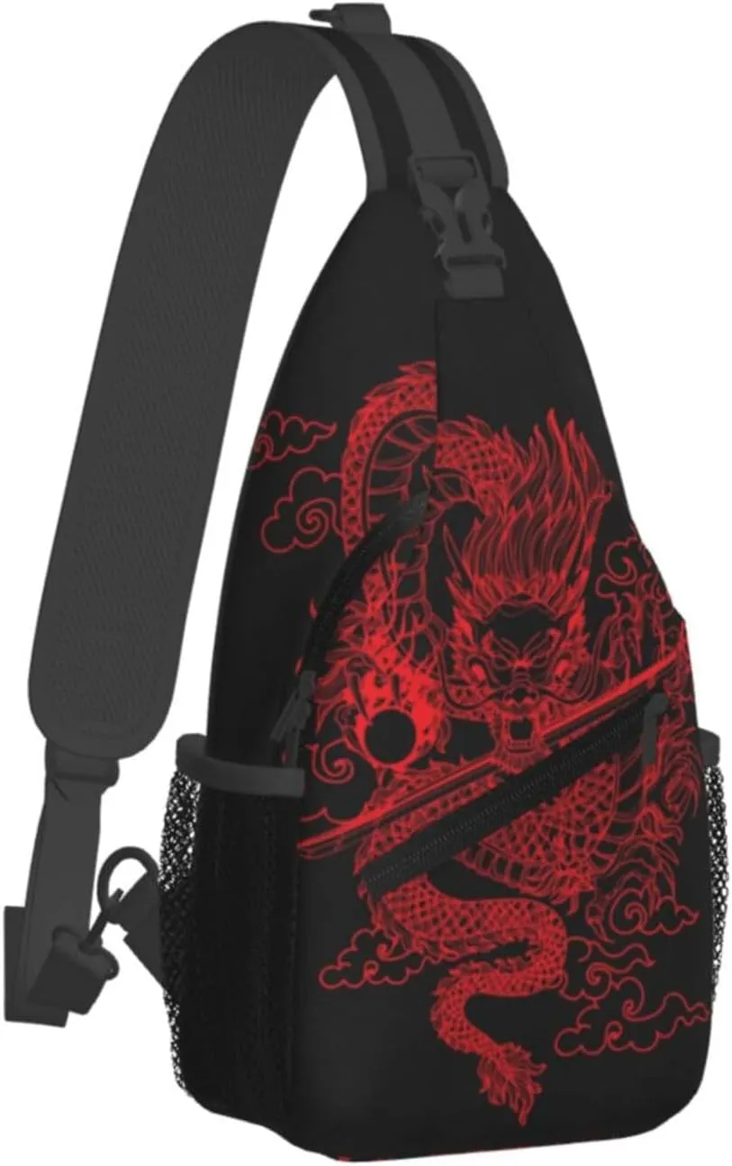 Cool Dragon Crossbody Sling Backpack Sling Bag Travel Hiking Chest Bag Dragon Daypack for Men Women